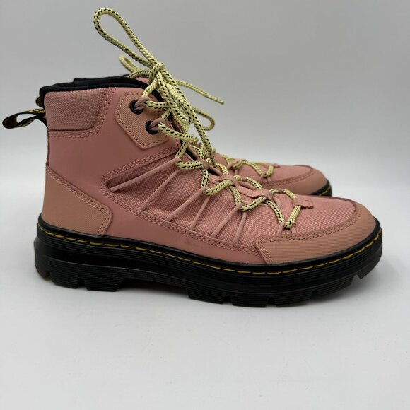 Dr Martens Buwick Boots Womens Size 9 Pink Combat Extra Tough Airwair Lace Up - Picture 3 of 16